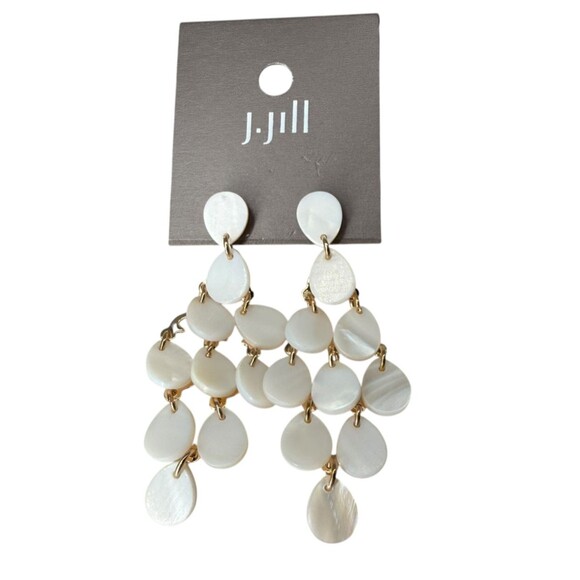 J. Jill Chandelier Earrings Ivory Seaside Oasis Shell Teardrop Dangle Bridal NWT - Picture 4 of 10